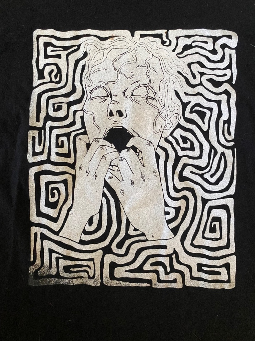 Horror Art Print Baggy Long Sleeve Tee